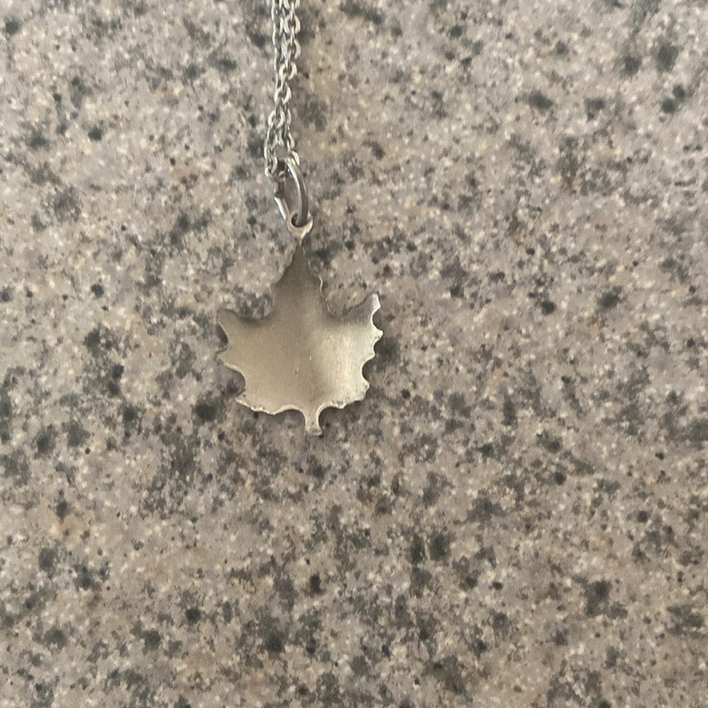 Silver Maple Leaf Necklace - image 3